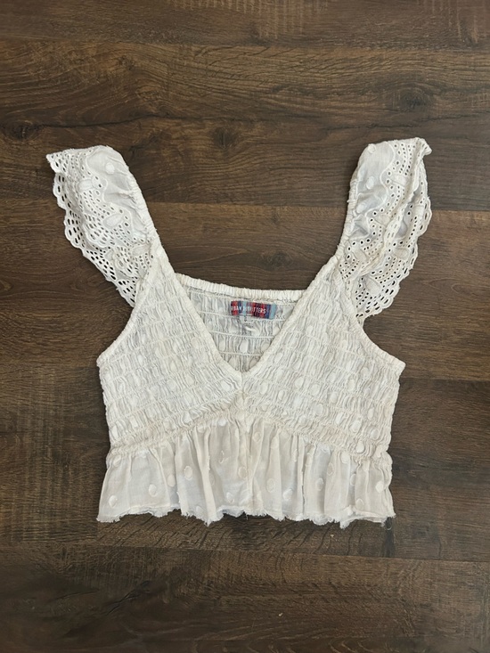 Urban Outfitters Tops - Urban outfitters White Lace-Detail Women’s crop Top size small